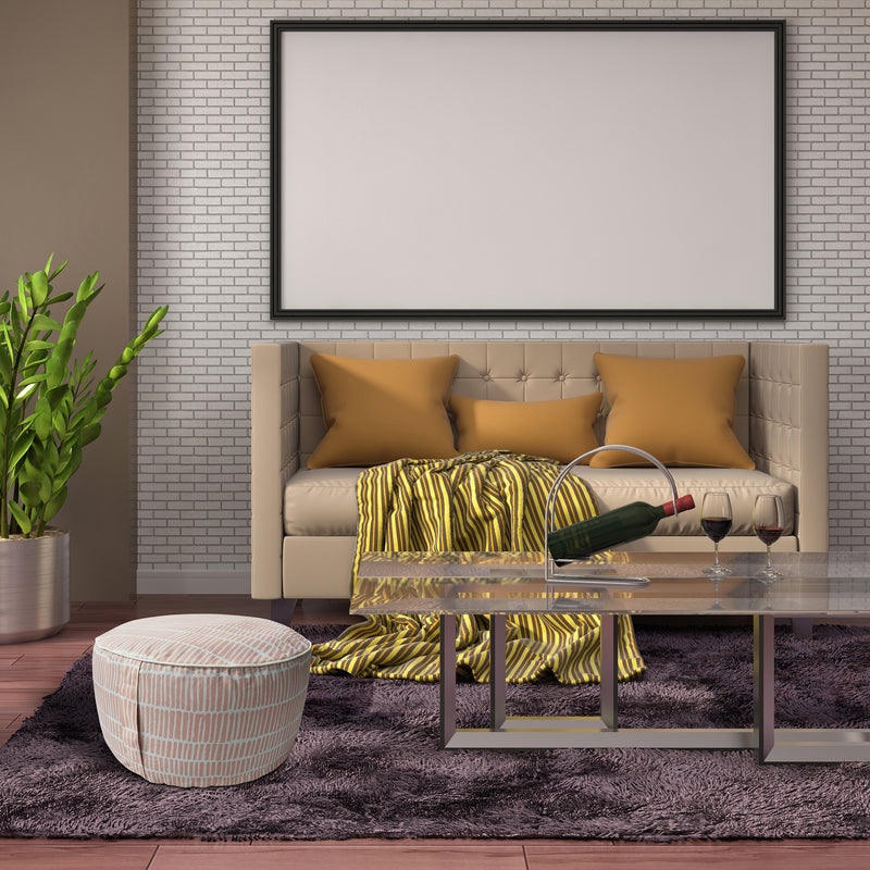 Cross Stripes Outdoor Inflatable Pouf Peach