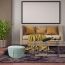 Cross Stripes Outdoor Inflatable Pouf Teal