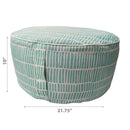 Cross Stripes Outdoor Inflatable Pouf Teal