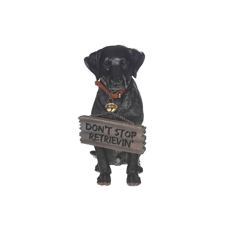 Black Labrador With Sign Bela