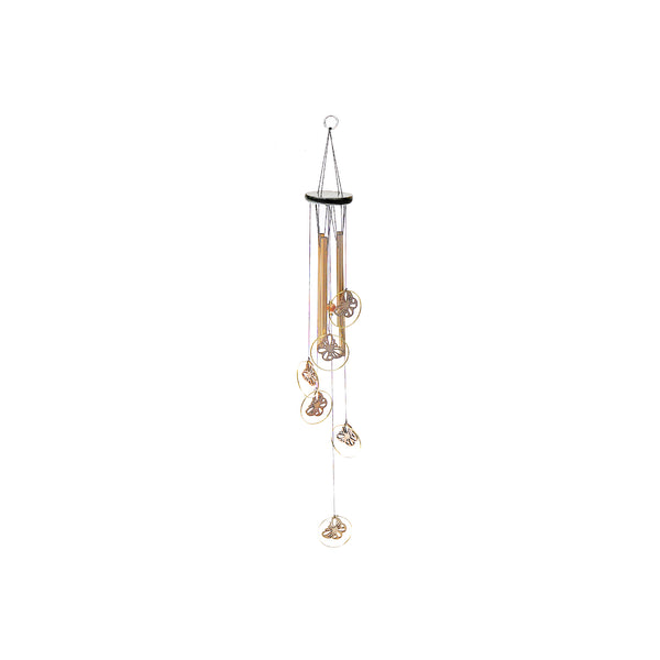 28" Round Windchime With Butterfly