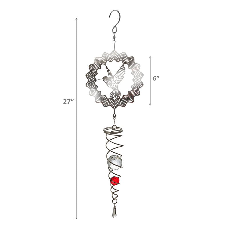 27" Wind Spinner And Sun Catcher Hummingbird