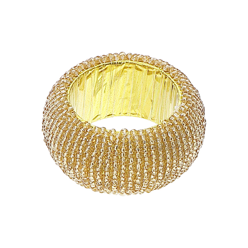 Gold Beaded Napkin Ring - Set of 6