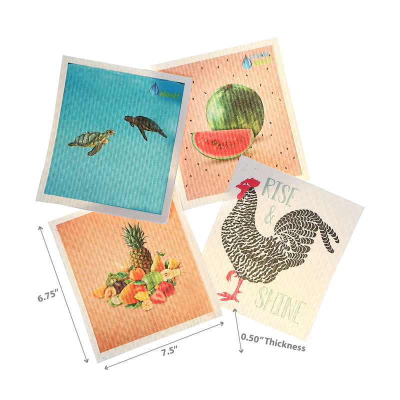 Swedish Dish Cloth Asstd - Set of 4