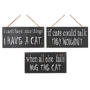 Mdf Wall Signs (Cat Humor) (Asstd) - Set of 3
