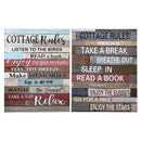 Wood Wall Sign (Cottage Rules) (Asstd) - Set of 2