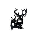 Metal Black Wall Decor Double Deer