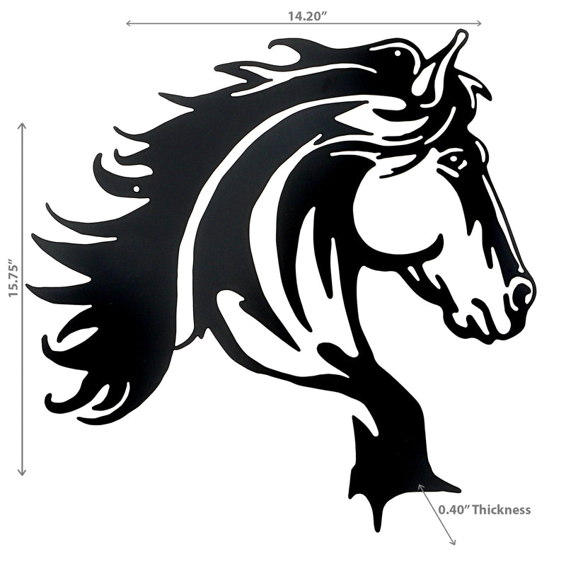 Metal Black Wall Decor Horse Head