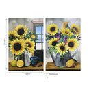 Canvas Wall Art Sunflower And Lemons  - Set of 2