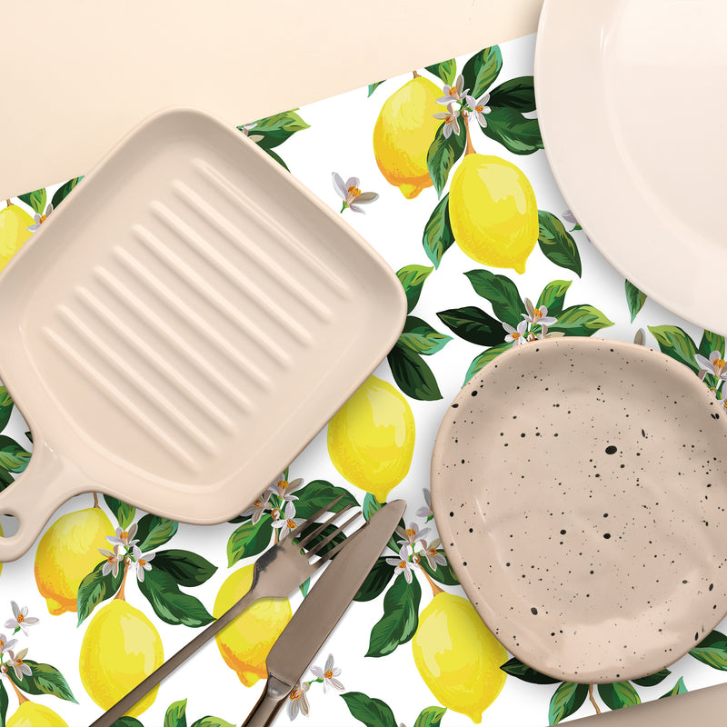 Plastic Placemat Lemon Branches - Set of 12