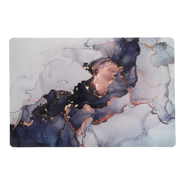 Plastic Placemat Marbling Black And Gold - Set of 12