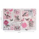 Plastic Placemat Rosy Postcard - Set of 12