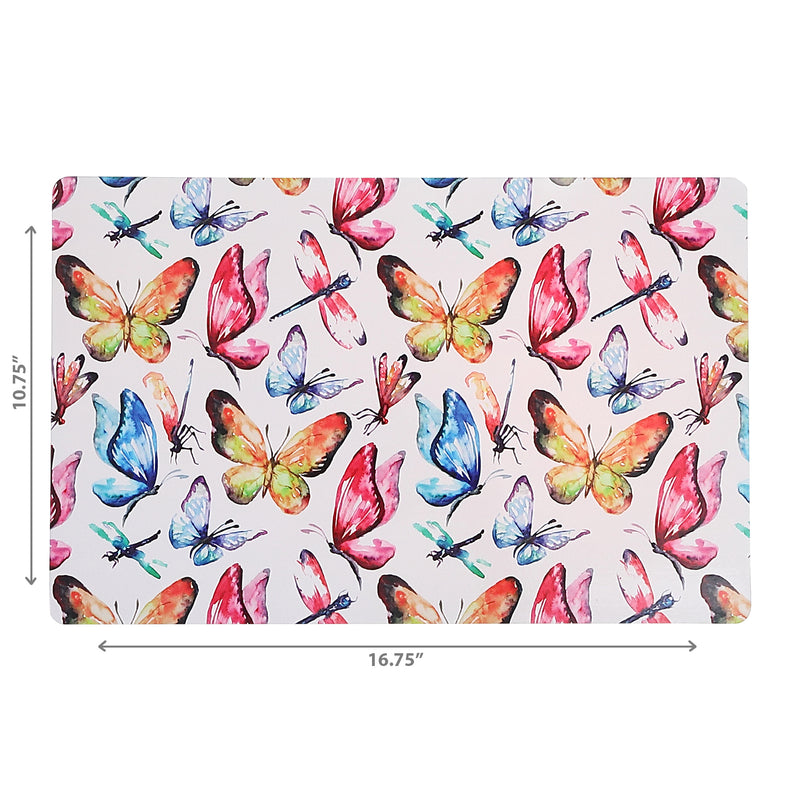 Plastic Placemat Watercolor Butterfly - Set of 12