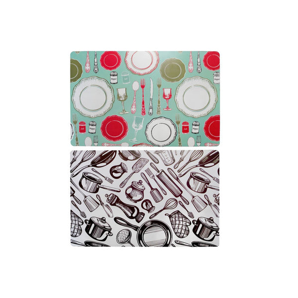 Pp Reversible Placemat (Kitchen Utensils)-Set of 12