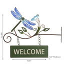 Hanging Metal Dragonfly Welcome Sign