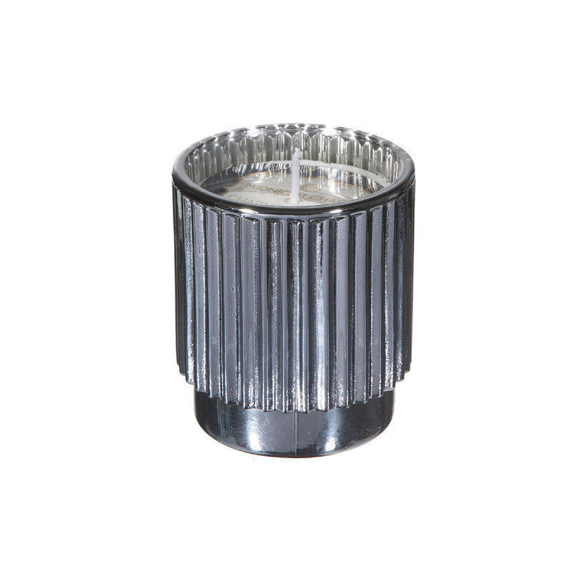 4.6 Oz Ribbed Electroplated Scented Candle (Midnight Charm) - Set of 2