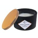 14Oz 3 Wick Matte Black Scented Candle W Lid (Bamboo Rainforest)