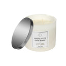 14 Oz 3 Wick Luxe Scented Candle With Lid (White Suede) - Set of 2