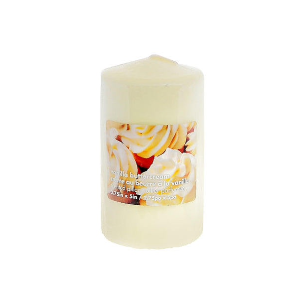 2.75" X 5" Scented Pillar (Vanilla Buttercream) - Set of 2