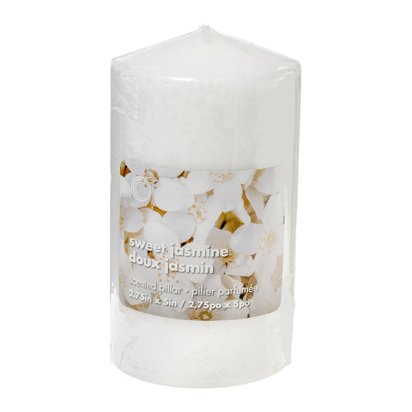 2.75"X5" Scented Pillar Sweet Jasmine - Set of 6