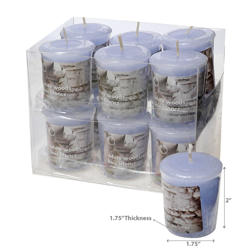 Mushroom Votive White Woods  - Set of 12
