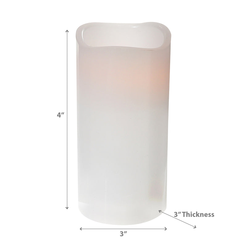 Led Wave Top Unscented White Candle With Timer 3X4" - Set of 3