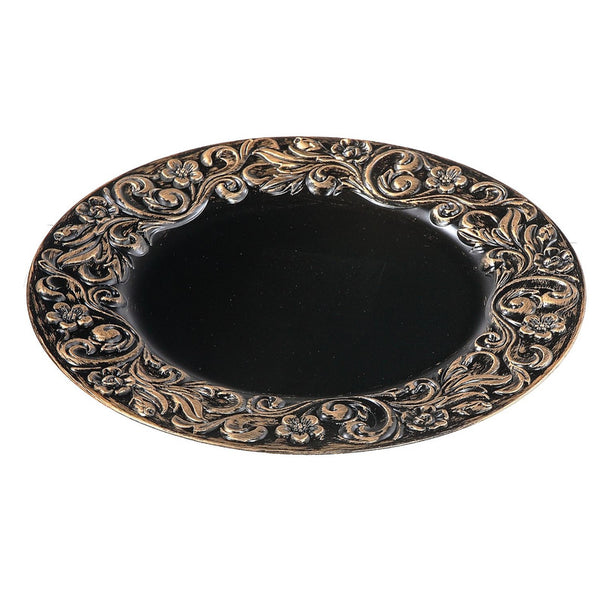 Charger Plate (Baroque) (Black Brushed)