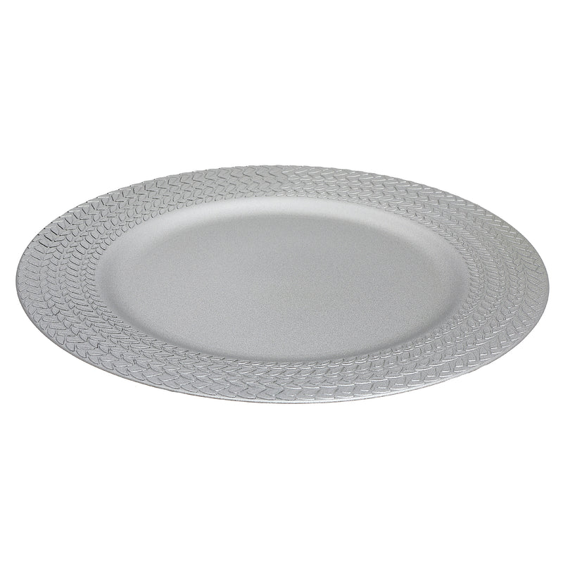 Charger Plate (Braids) (Silver) (13") - Set of 6