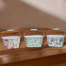 Floral Metal Oval Planter With Handle Asstd - Set of 3