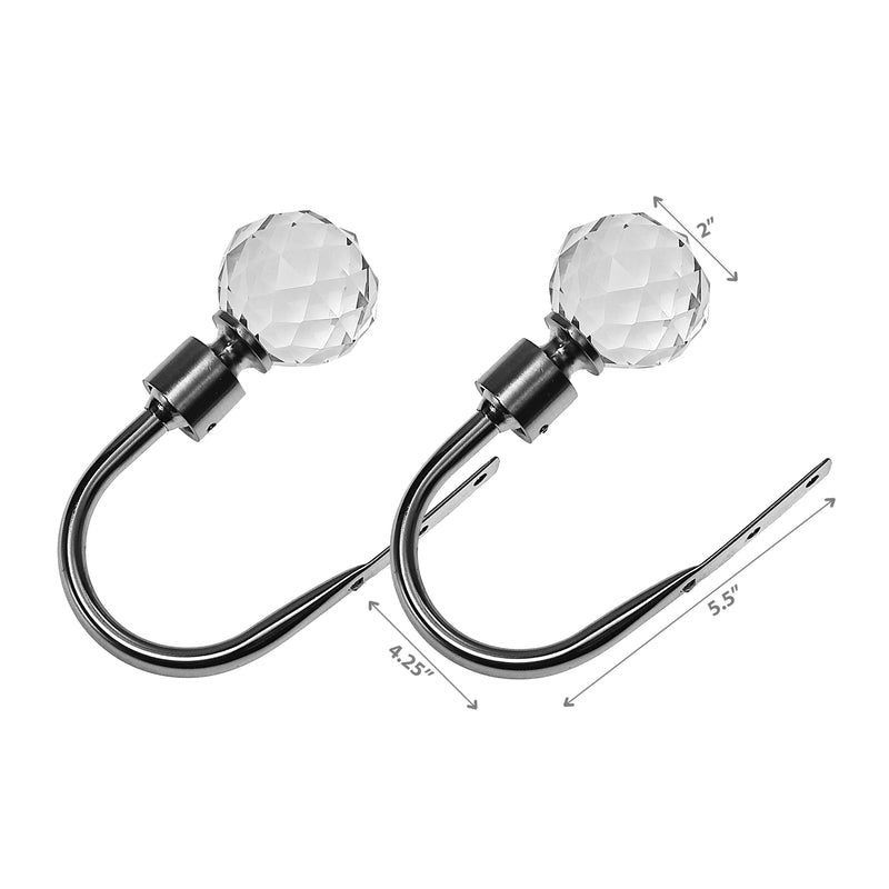 Metal Curtain Holdback Set Crystal Nickel