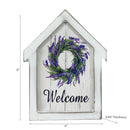 House Shape Wood Framed Canvas Sign Welcome
