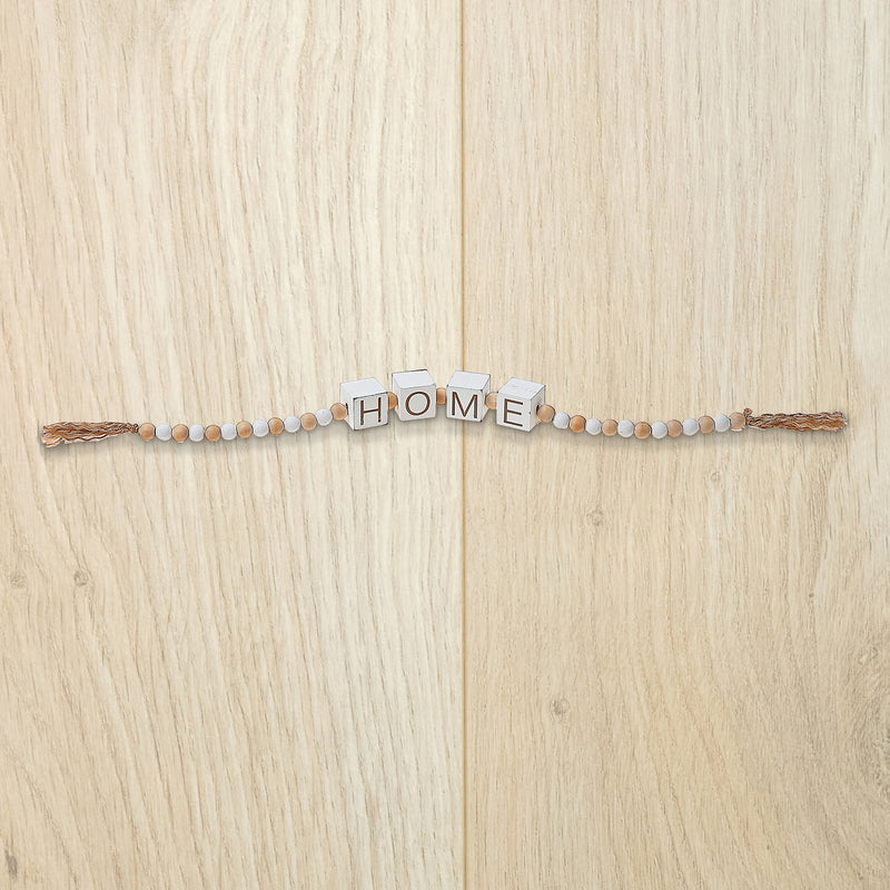 Beaded Garland With Block Sign Home - Set of 2