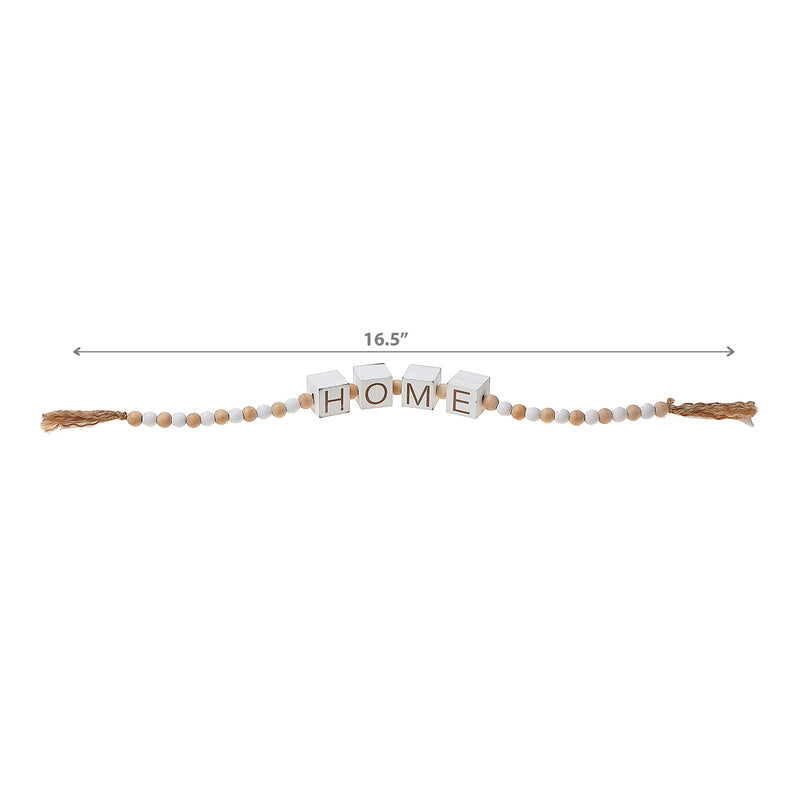 Beaded Garland With Block Sign Home - Set of 2