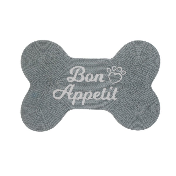 Braided Cotton Bone Shape Pet Mat (Bon Appetit)