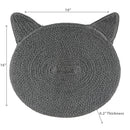 Braided Cotton Cat Shape Mat Charcoal Gray