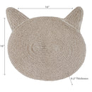 Braided Cotton Cat Shape Mat Taupe