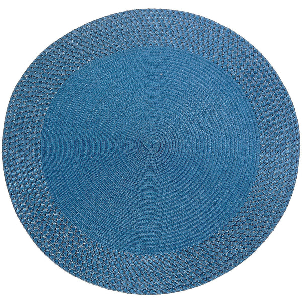 Vinyl Round Placemat With Border (Blue)(Set Of 12)