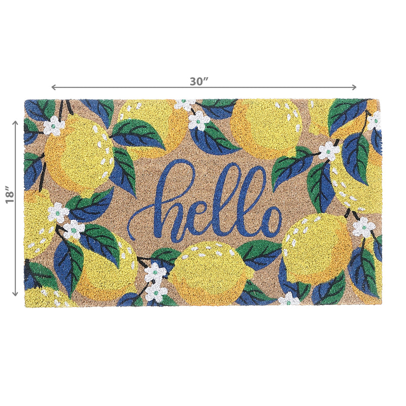 Coir Door Mat Hello Lemon
