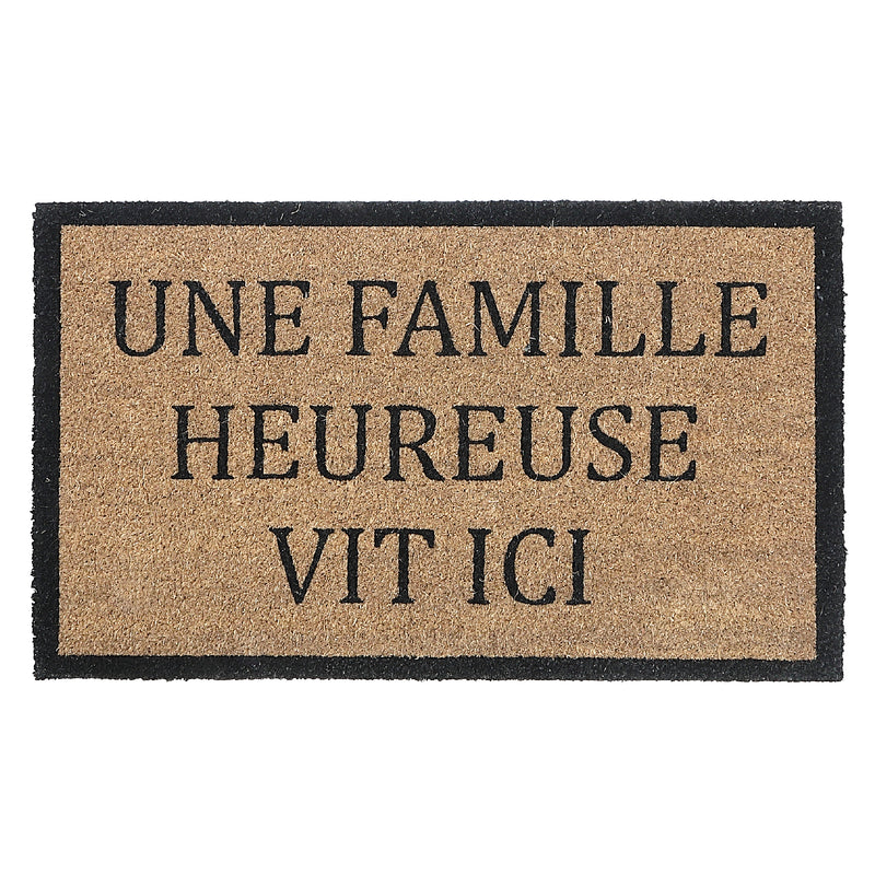 Coir Door Mat Une Famille Heureuse Vit Ici