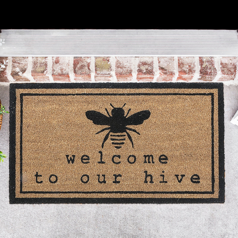 Coir Door Mat Welcome To Our Hive