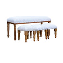 4 Piece Wood Bench And Stools Set (Diamond)