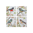 8" Square Ceramic Trivet (Spring Bird) (Asstd) - Set of 4