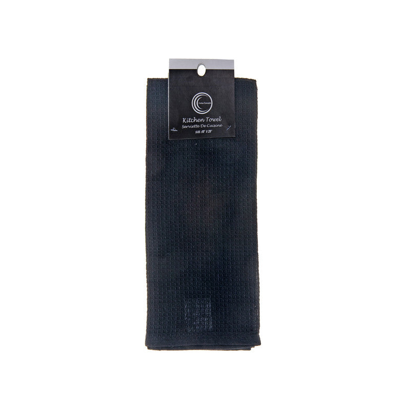 Waffle Kitchen Towel (Black) - Set of 6