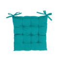 Polyester Tufted Chairpad (18 X 18) (Teal) - Set of 2