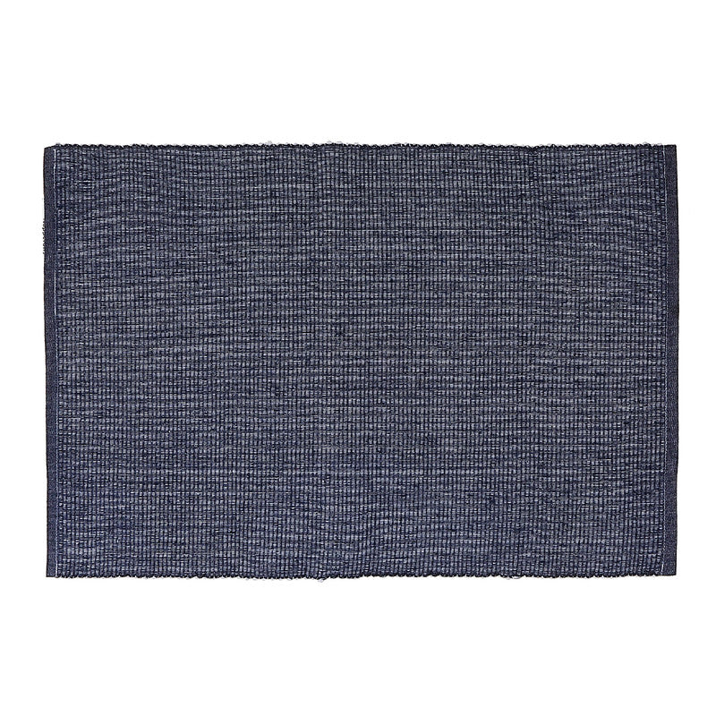 Chambray Ribbed Placemat (Navy Blue) - Set of 12