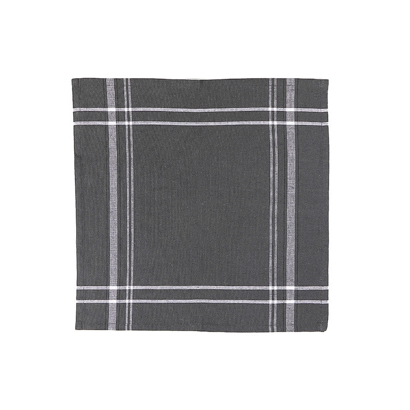 French Border Napkin (Set Of 4) (Charcoal Gray)