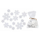 16Pc Assorted Size Wood Ornaments Daisy White - Set of 2