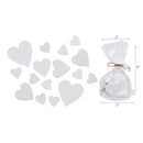 16Pc Assorted Size Wood Ornaments Heart White - Set of 2
