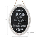 Wooden Beaded Oval Sign Home