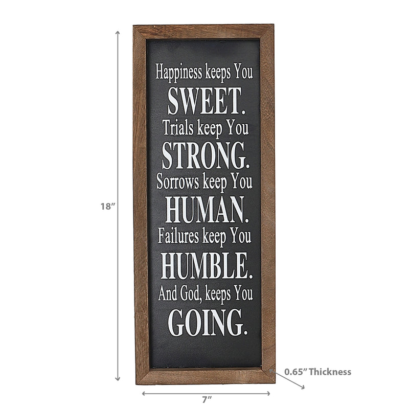 Framed Rect. Wood Sign God Keeps You Going